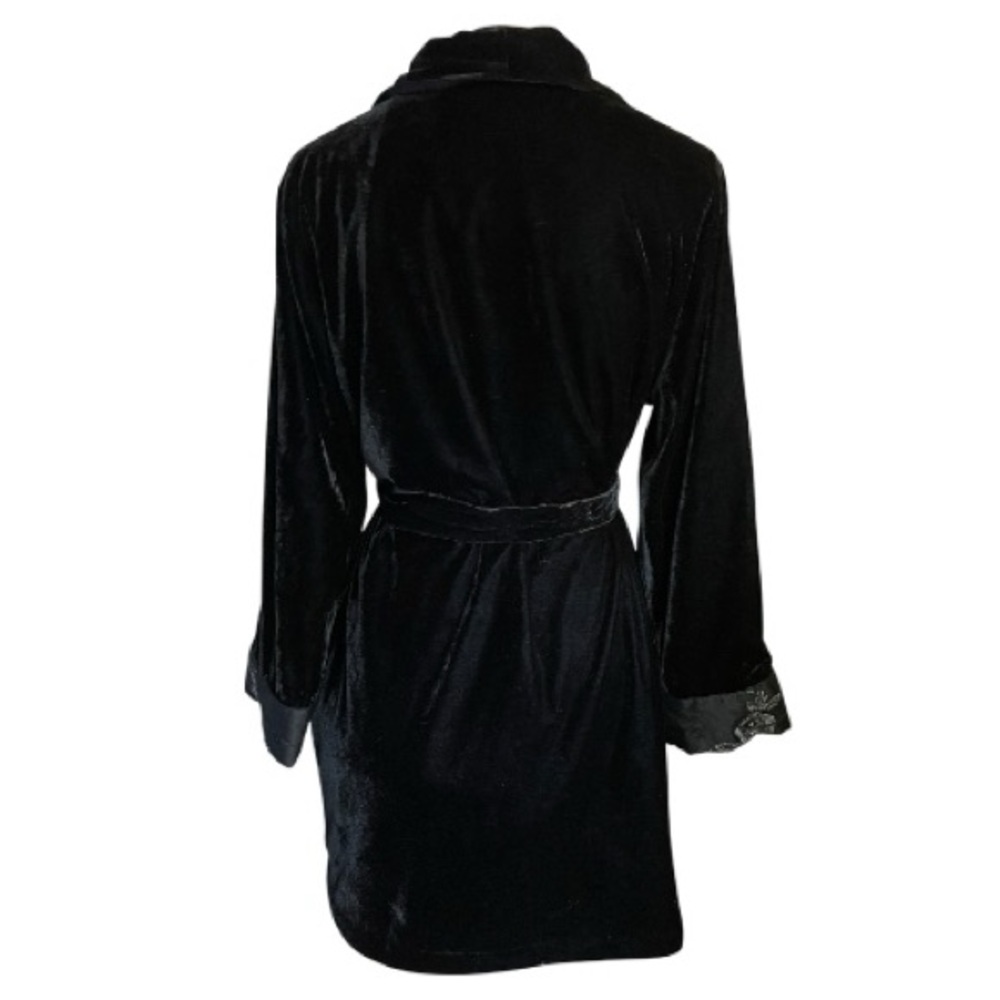 Jillian Jones Vintage Velevet Dressing Gown- Velure Short Robe Women's Small - Picture 5 of 12
